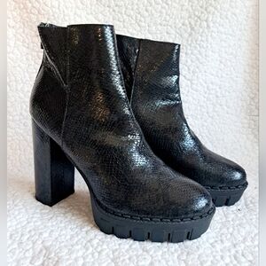 Black Snake Skin Print Fashion Nova Booties